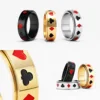 Lucky Poker Fidget Spinner Men Rings Stainless Steel Punk Luxury New In Women Jewelry Fashion Accessories Gift Wholesale 6