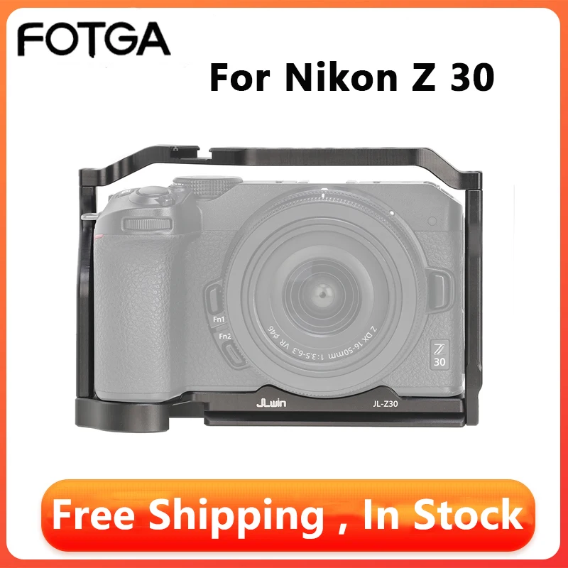 Fotga Camera Cage Per Nikon Z 30 All-In-One Con Gabbia Per Scarpe Fredde Con Piastra A Sgancio Rapido Arca Per Microfono Led Light Vlogging