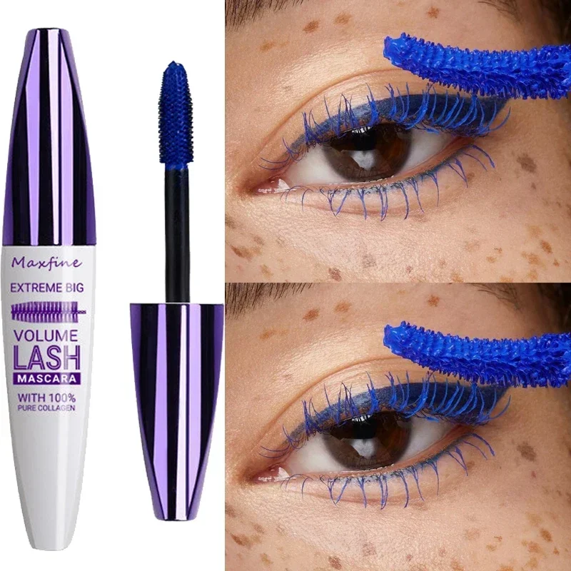 

Colorful 5D Volume Mascara Lasting Styling Waterproof Quick Dry Blue Purple Curling Lengthen Long Eyelash Silk Extension Cream