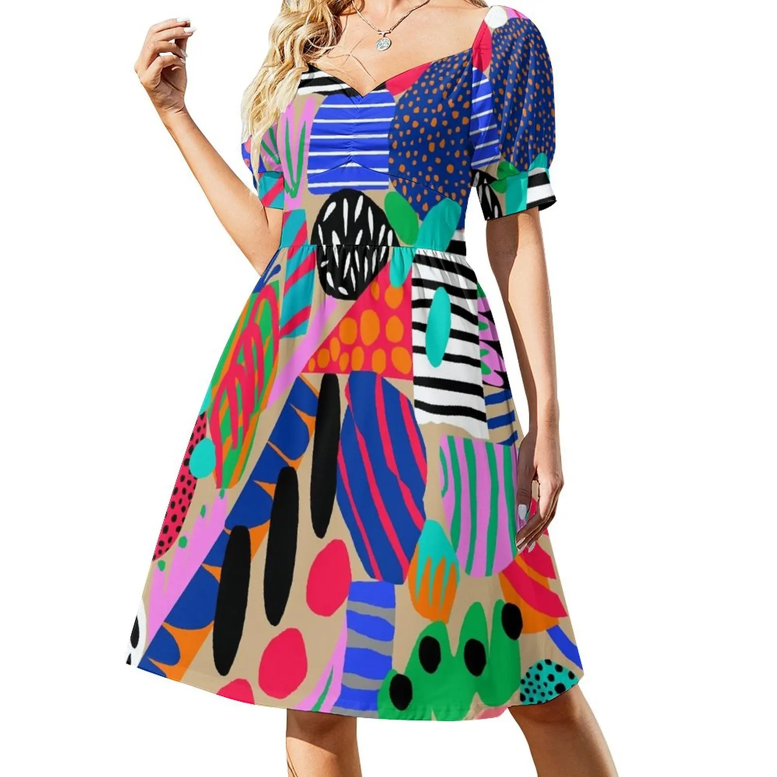 thumbnail image 1 of Vestido de manga corta Space Garden, vestidos elegantes para mujer, vestido de fiesta., 1 of 7