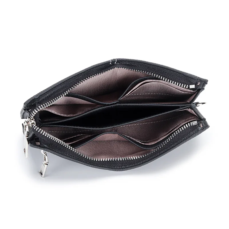 Leather New Women's Korean Version Zipper Wallet Long Clutch Multi-card Wallet Women's Mobile Phone Multi-function