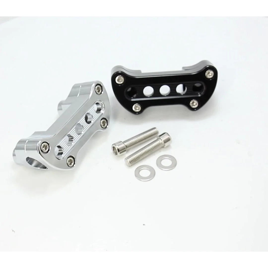 Pinces De Rehausseur De Guidon Moto 1,25" (32mm) - Aluminium Noir - Compatible Harley Sportster, Dyna, Touring