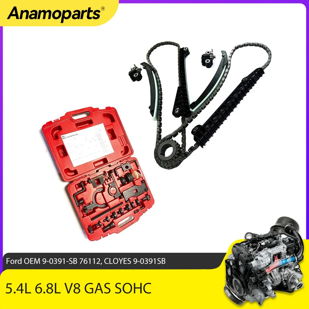 

Timing Chain Kit & Timing Tool fit 5.4 6.8 L V8 GAS SOHC For Ford F150 250 350 450 Lincoln Navigator Expedition 5.4L 6.8L 02-09