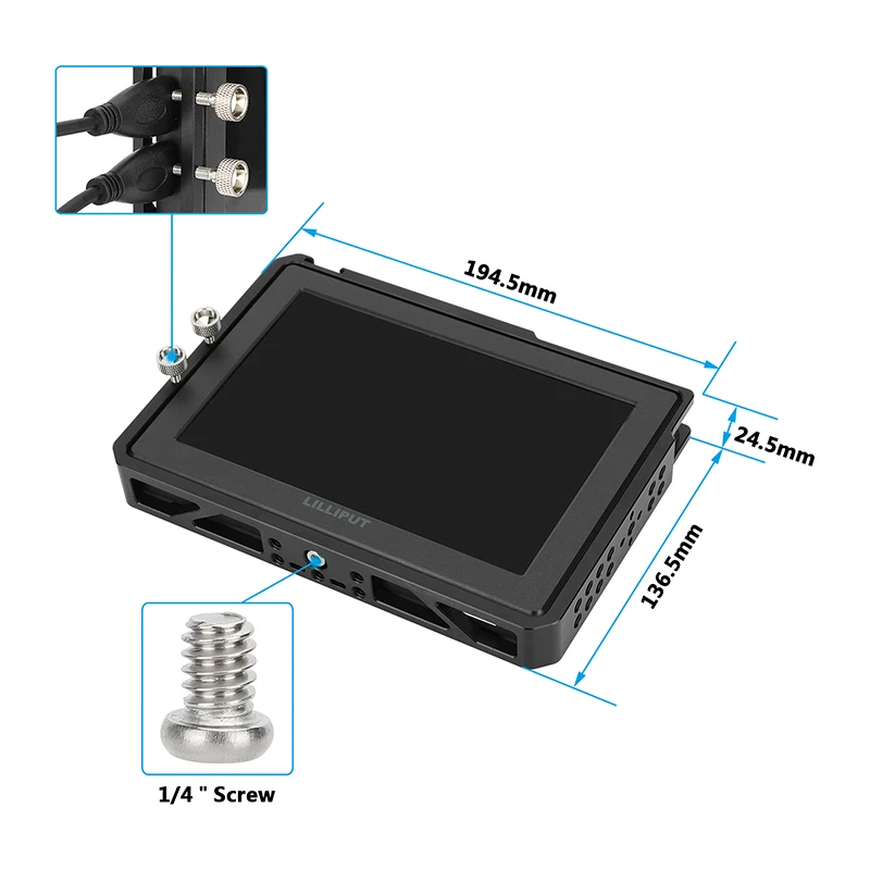 7" Monitor Cage for Lilliput A7S 4K HDTV DSLR Touch Screen On-camera Field Monit