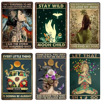 🌙🌸 Retro Muse Tin Signs – Inspirational Quotes Wall Art for Mind, Spirit & Space 1