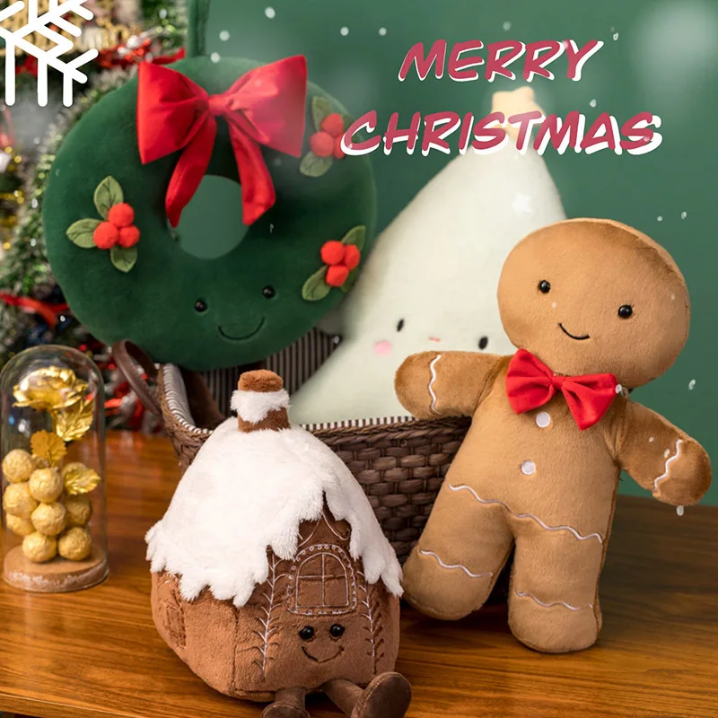 Coussin de décoration de Noël en peluche pour enfants, arbre de Noël,  bonhomme en pain d'épice, beurre, salon, canapé, oreiller, cadeaux, nouveau  - AliExpress