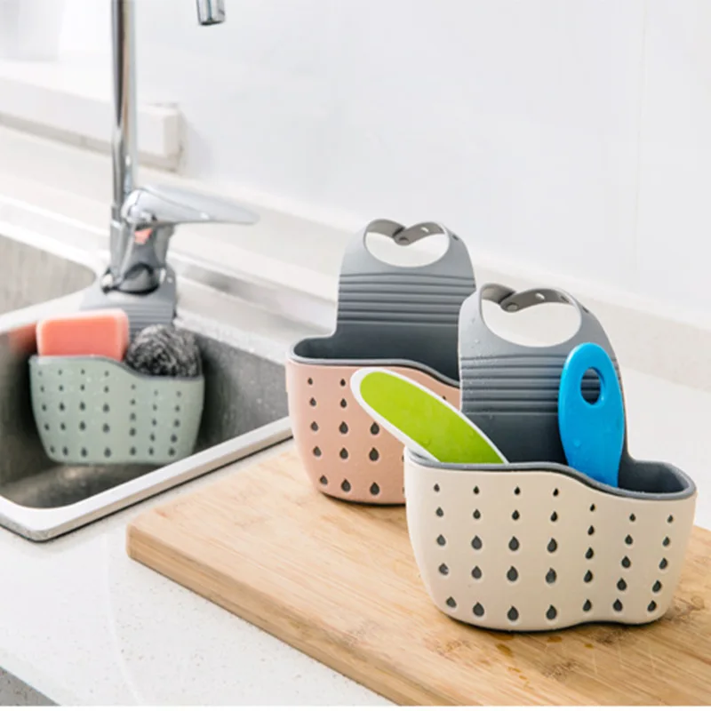 

Kitchen Sink Basket Drain Bath Storage Basket Bag Tools Portable Hanging Adjustable Kitchen Sink Holder Home Cocina Accesories