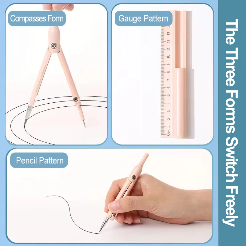Drawing Tool Set Multi Functional Compass Pen 3-in-1 Pencil