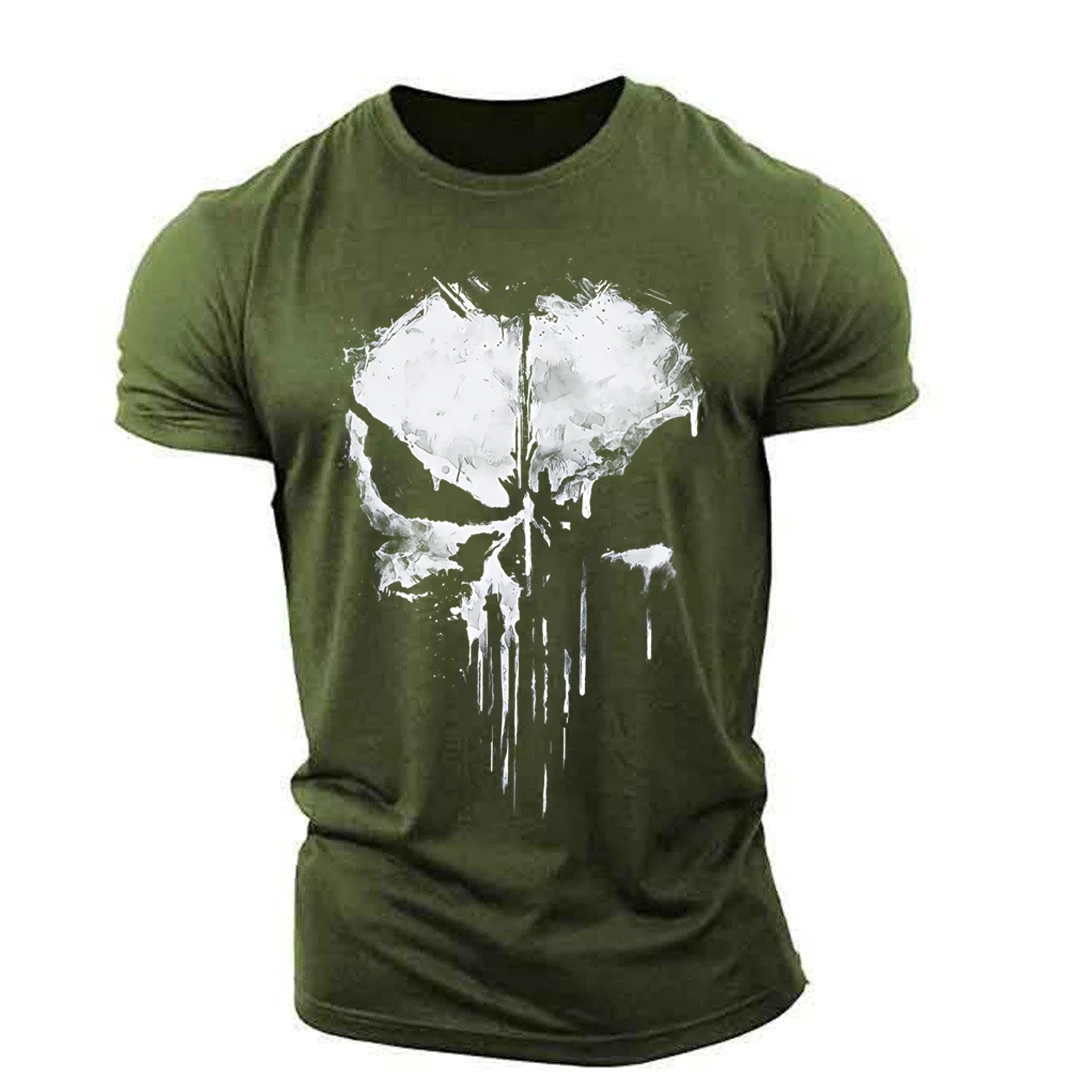 

Punisher Skull Print T-shirt for Men's and Kids Bodybuilding Outdoor Sportswear Stretch Thin Section Breathable Comfortable Tops