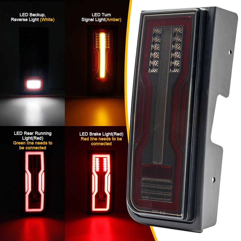 NSLUMO Fanali Posteriori A LED Per Hummer H2 SUV 2003-2009 – Lenti Trasparenti, Plug And Play