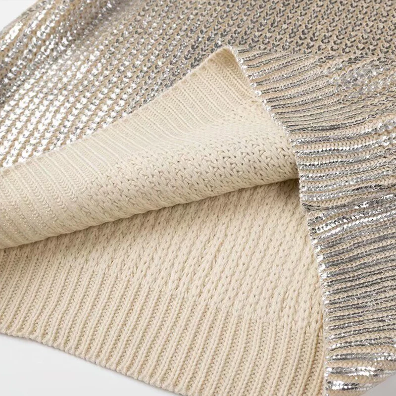 S24e9fa173d07435a96307914b75e0438o Sequins Knitted Sweaters For Women Autumn Winter Pullover Long Sleeve Metallic Hoodie Shiny Elegant Female All-match Coats Mallzona