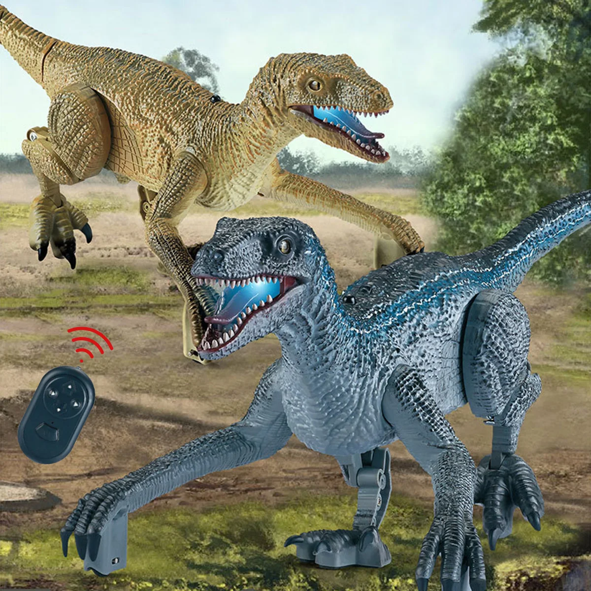 2.4G RC Walking Dinosaur Raptor Animal Remote Control Jurassic Dinosaur