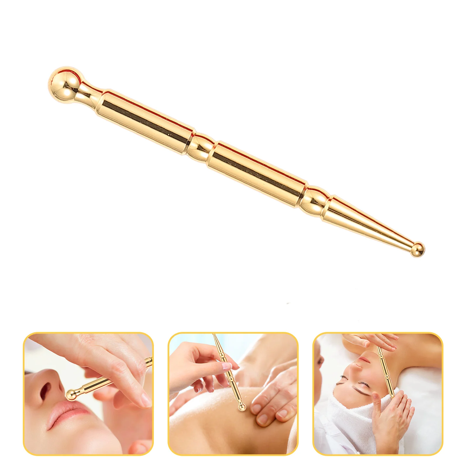 

Manual Massage Tools Acupuncture Pen Reflexology Household Point Body Stimulator Deep Tissue Massager Brass Acupoint Care Stick