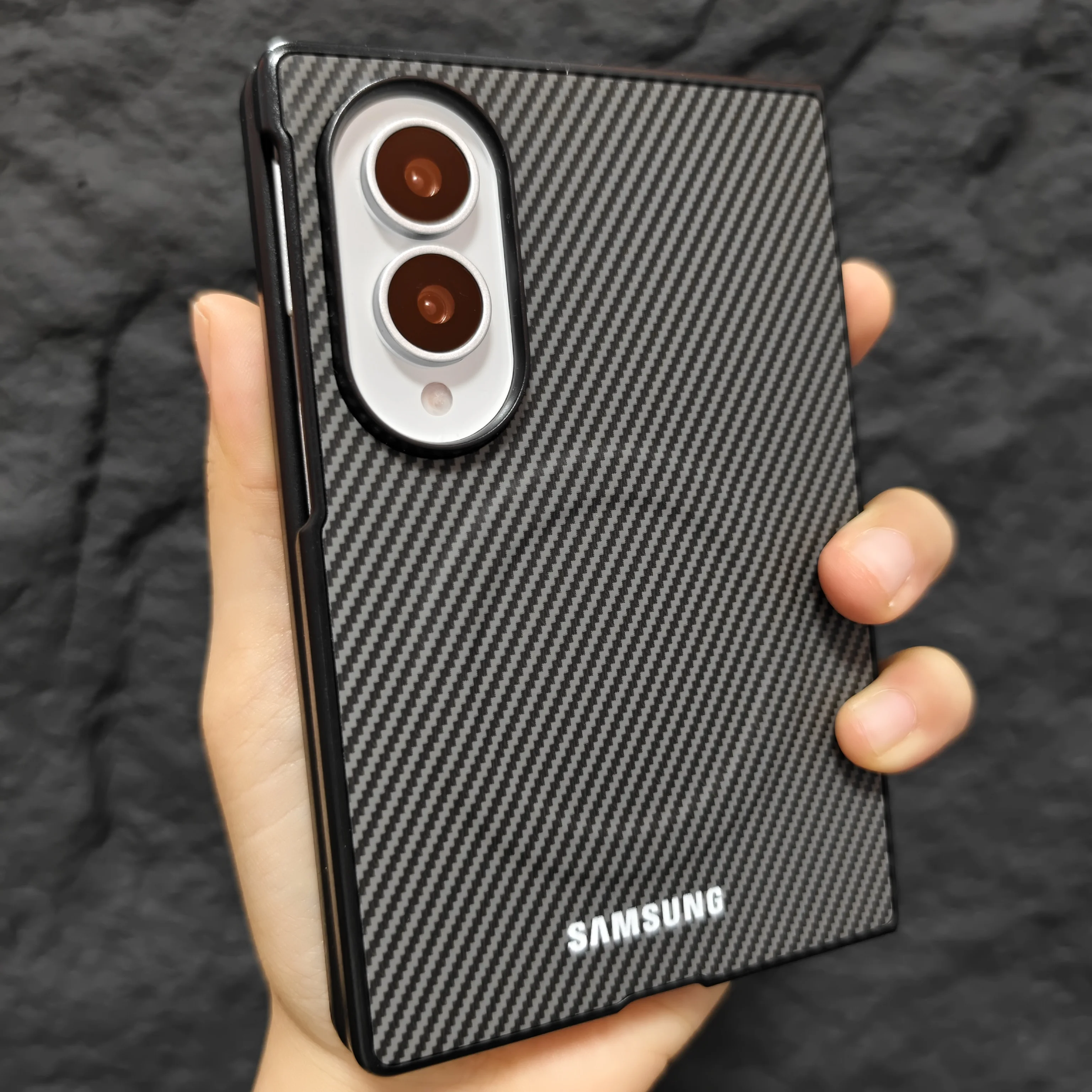 Luxury Matte Shockproof Carbon Fiber Magnetic Case - 2-Piece Set
