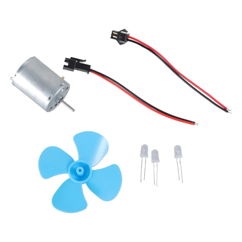 60mm/2.36inch DIY Micro Mini Wind Generator Wind Turbines Motor Model Kits with Fan Blades Power Teaching Tool