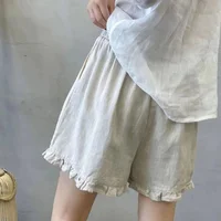 Ruffles Shorts Women M-4XL Sweet Loose Vintage Korean Style Summer Casual Temperament College Simple All-match Fashion Classic - Image 6