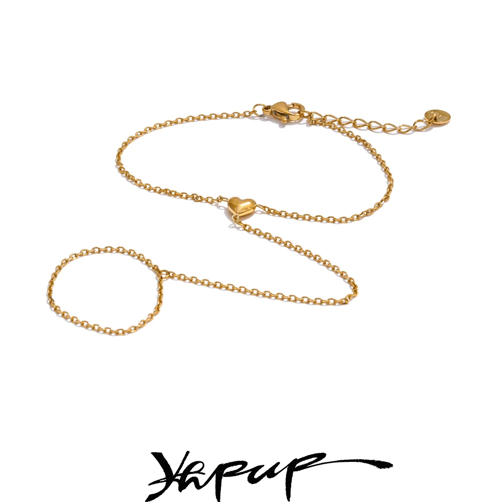 Yhpup Stainless Steel Heart Bracelet for Women