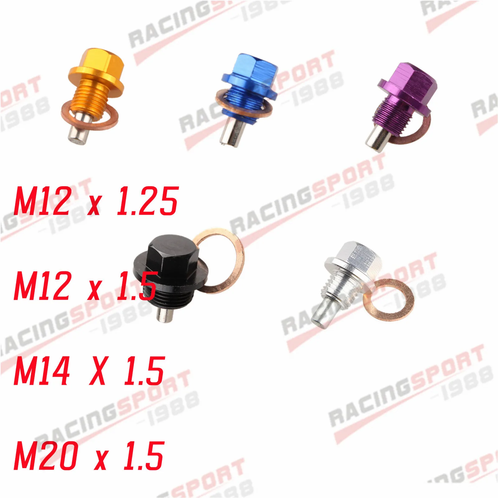 

M12x1.5 Magnetic Oil Drain Plug Oil Drain Sump Nut Aluminum Gearbox Oil Drain Bolt Car Accessories