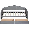 Elegant Twin Size Upholstered Daybed with 2 Drawers and USB Charging Ports, No Box-Spring Needed (Gray) Children's Sofas 4