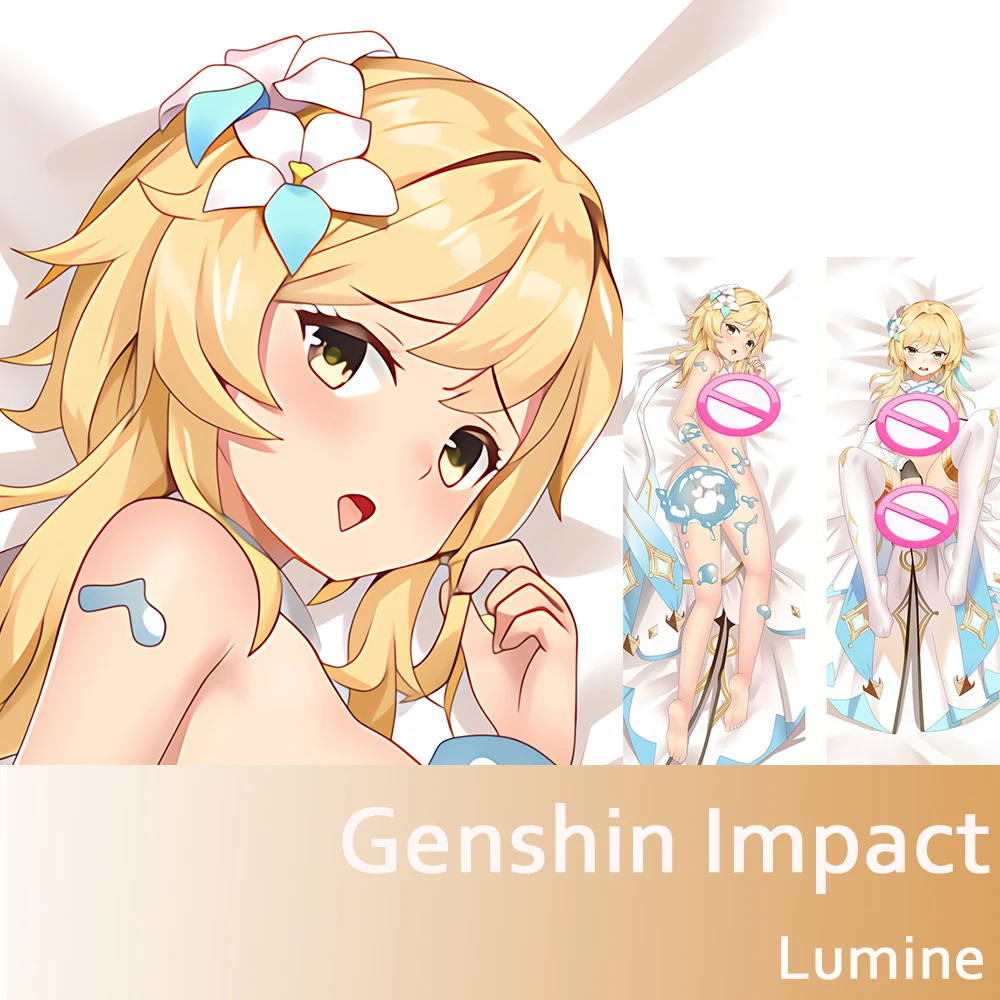 

Наволочка аниме-игры Genshin Impact Lumine Dakimakura, наволочка с двухсторонним принтом персикового цвета, обнимающая кожу, x 50 см