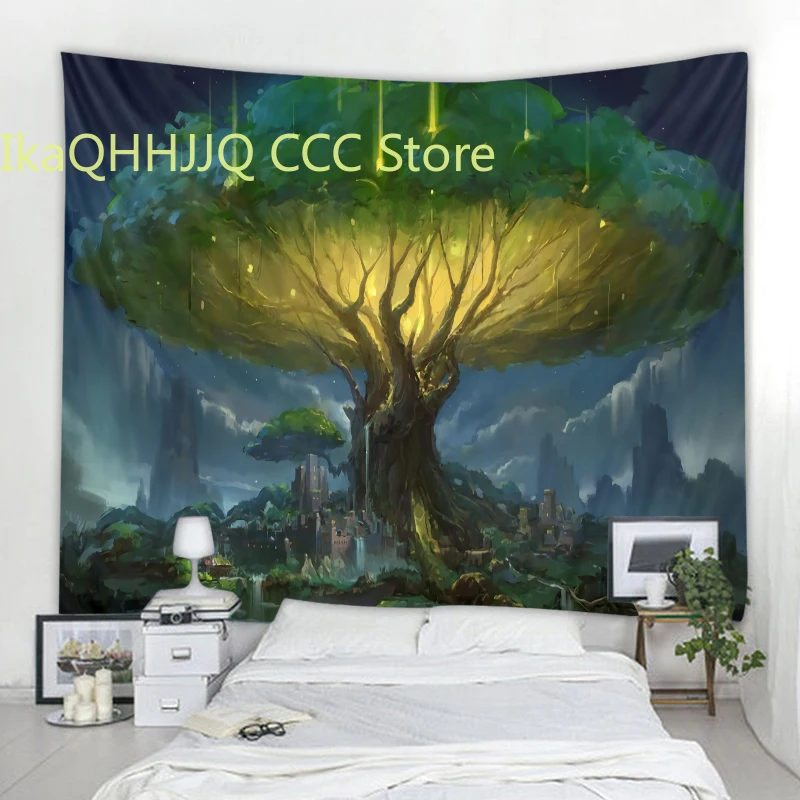 

Fantasy Forest Mushroom Tapestry Mandala Bohemian Tapestry Art Deco Blanket Curtain Hanging Home Bedroom Living Room Decoration