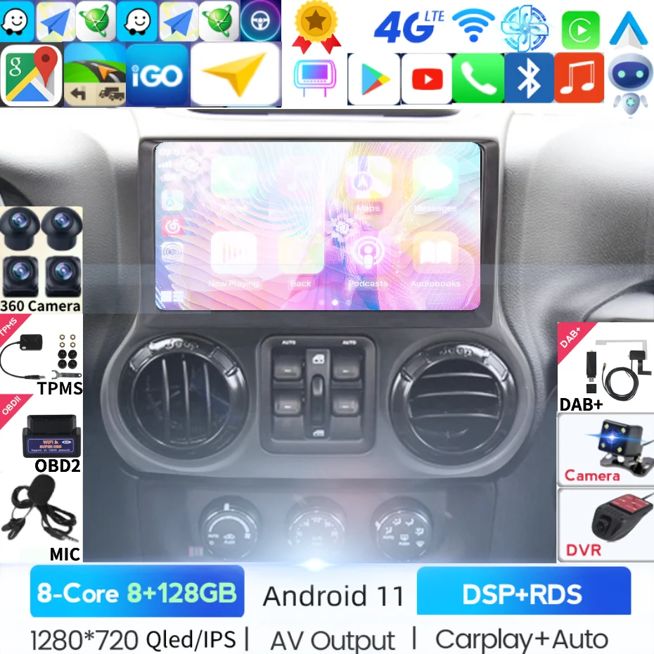 Lecteur vidéo de limitation d'autoradio pour Jeep Wrangler 3