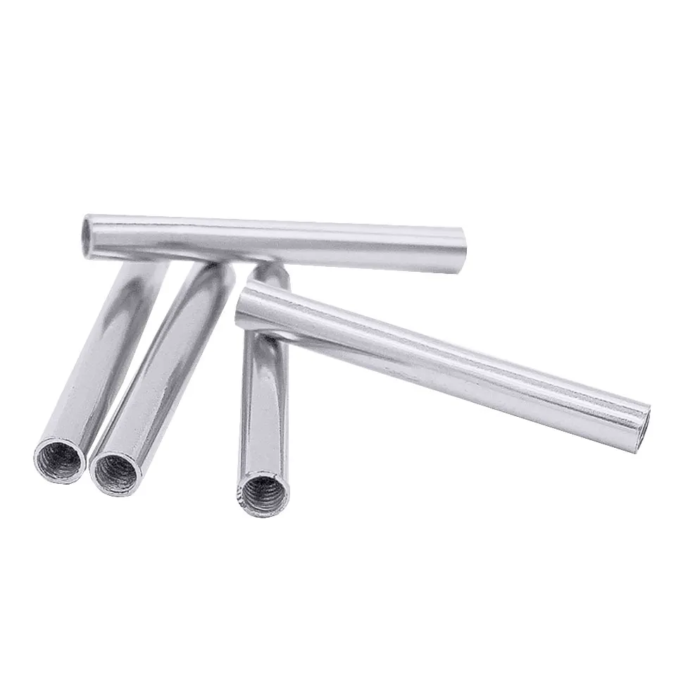Diameter 4.8mm Hollow Straight Tube Double Headed M4 Inner Thread Connecting Pipe 5Pcs