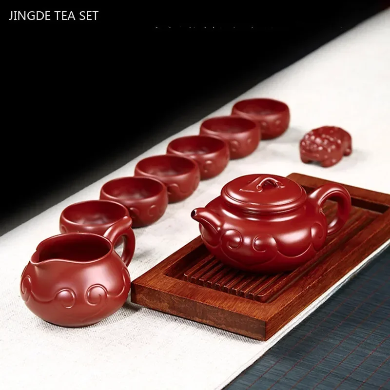 High Quality Purple Clay Tea Set Custom Teapot and Cup Set Handmade Antique Tea Pot Gift Traditional Dahongpao Beauty Teaware