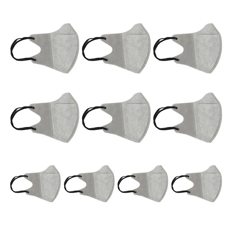 10-Piece Set of Disposable 3D Stereoscopic Face Masks - Solid Color, Breathable, and Anti-Dust