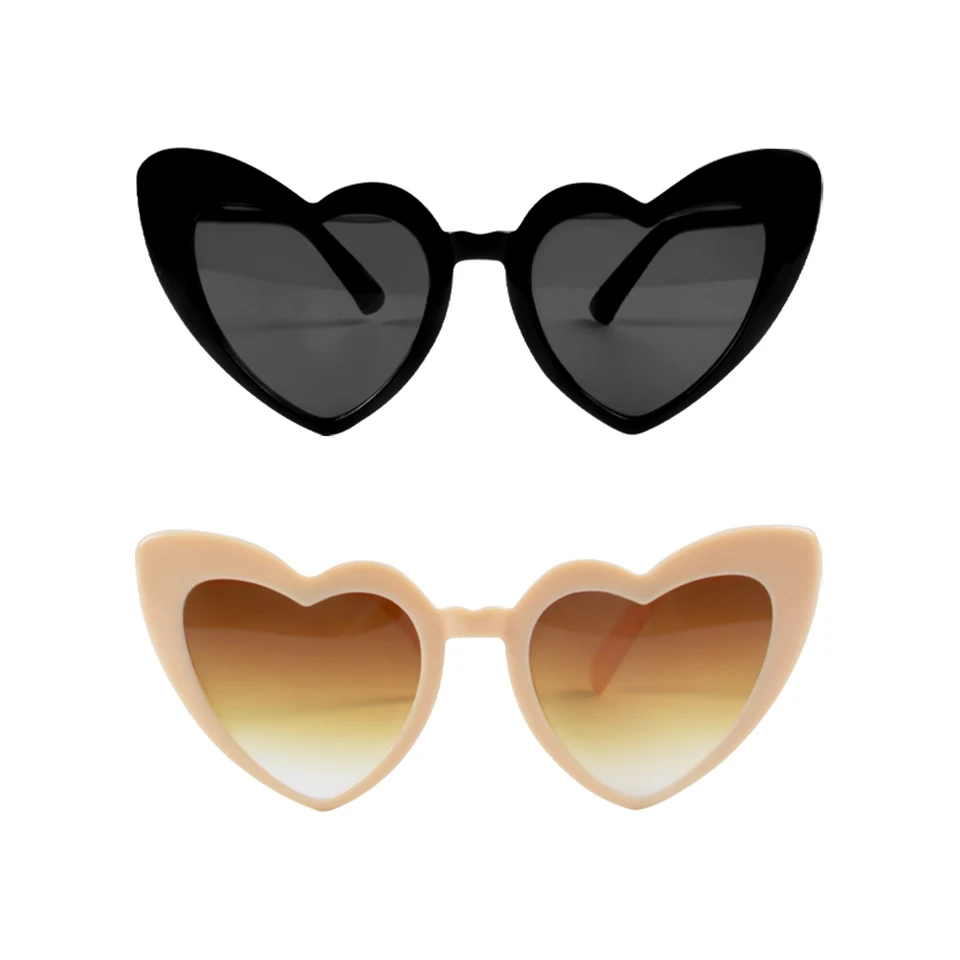 8 Paires De Lunettes Cœur Rétro – UV400 – Blanc Pour Fête, Mariage, Anniversaire – Style Vintage