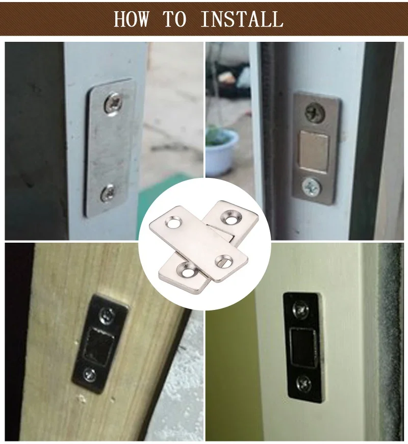 Magnetic Cabinet Catches 2pcs/ Set Magnet Door Stops Hidden Door Closer With Screw For Closet Cupboard Case Drawer Furniture DIY magnetic cabinet catches door closer door catches door stops cabinet door stop