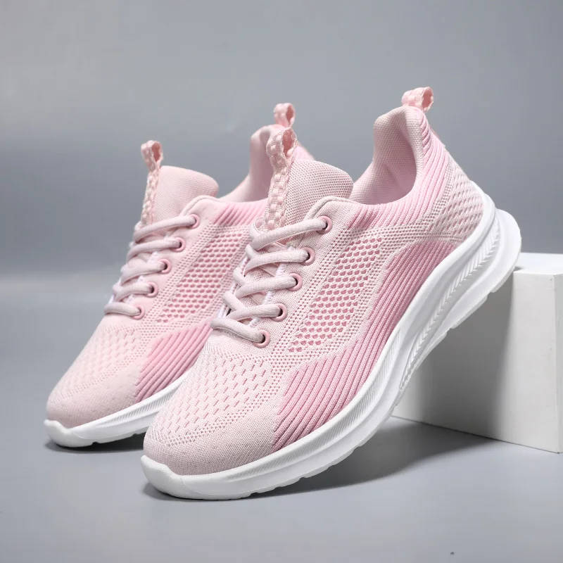 Spring Women Mesh Mesh Running Shoes Women Comfortable Walking Pink