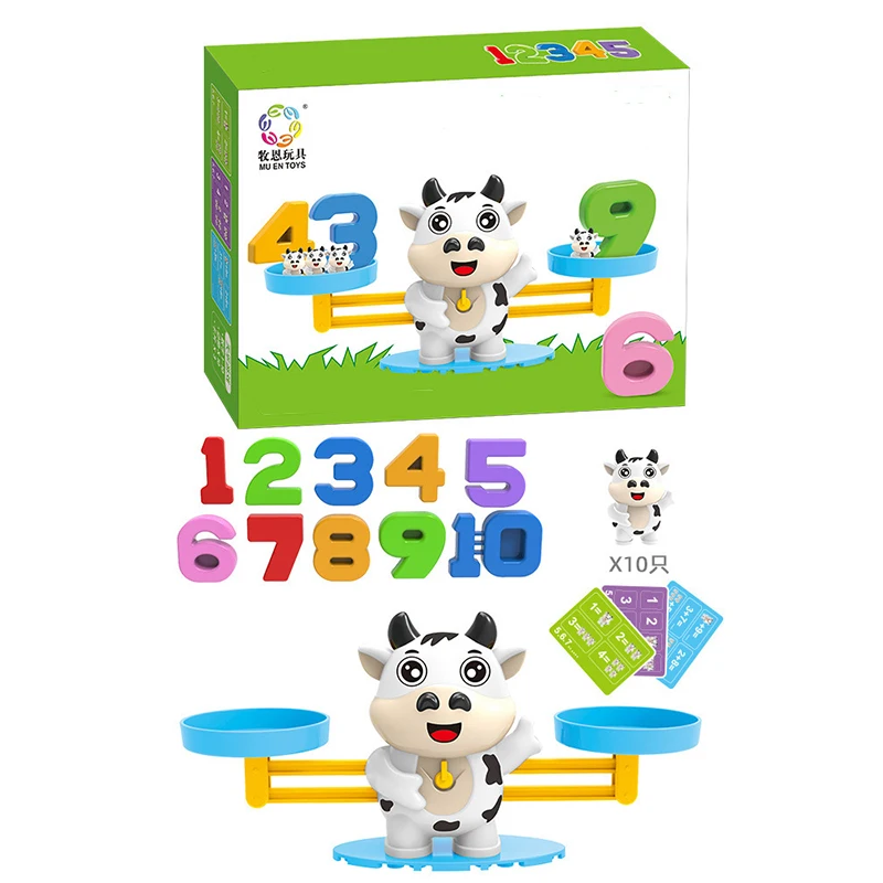 Children's Monkey Balance Scale Game Toy Math Number Toy Digital Balance Scale Board Game Education Learning Counting Toy 6