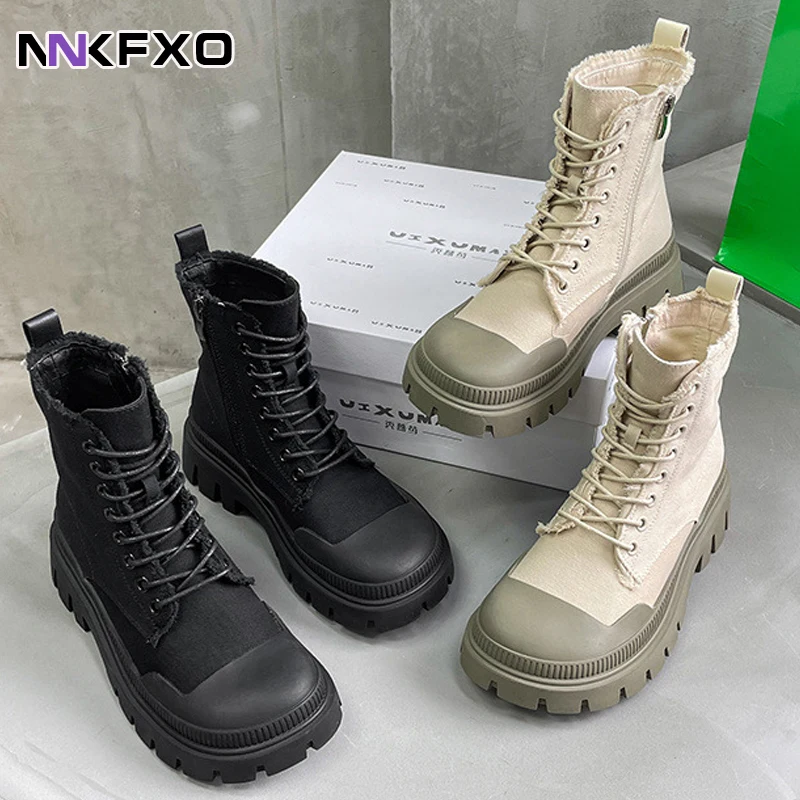 

Ankle Boots Women Flat platform Boots Fashion Autumn Winter Non-slip Waterproof Chunky Shoes Boots Keep Warm Shoes vc4691
