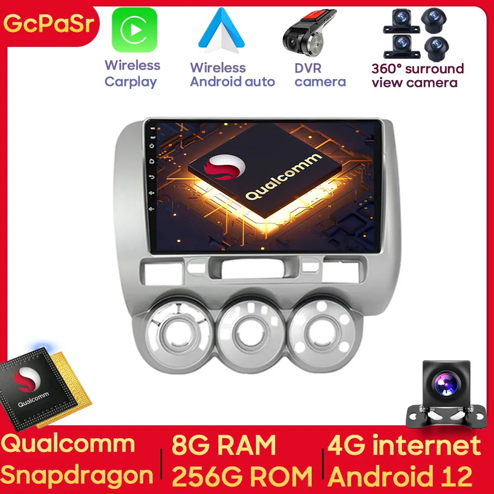 

Wireless Carplay Android Car Radio Multimedia Player For Honda Jazz 1 GD 2001 - 2008 Fit 2001 - 2009 GPS Wifi Auto Carplay 4G