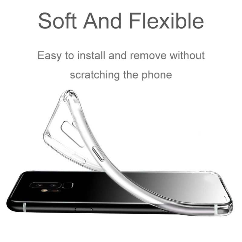 Ultra Slim Transparent Soft Back Phone Case - Universal Fit