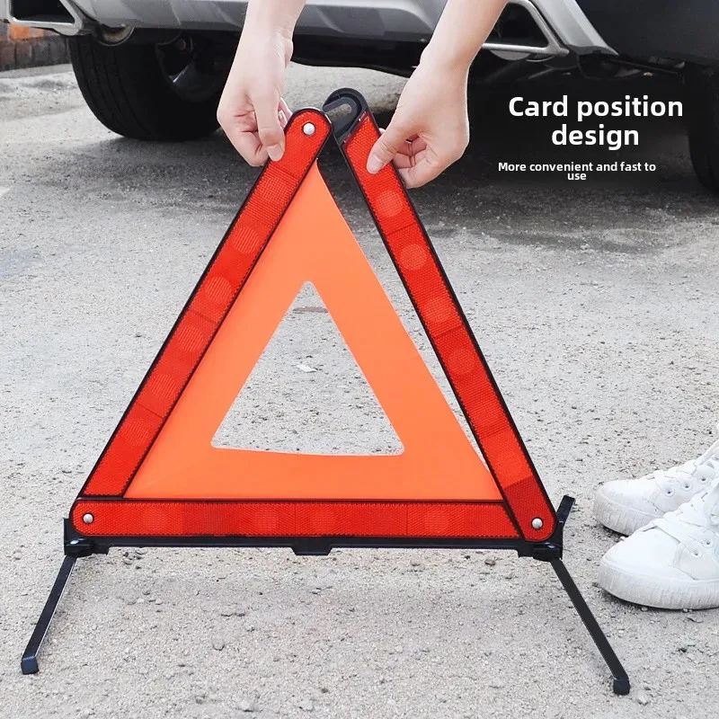 Manufacturer Direct PVC Car Triangle Warning Sign Reflective Stopping Warning Triangle Frame Automobile Safety Alert Device