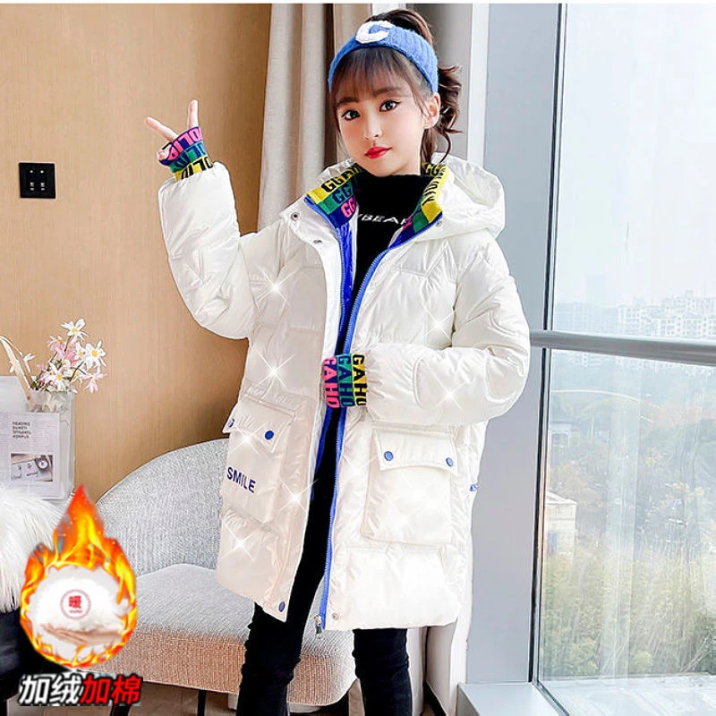 Girls Winter Jacket Children's Thick Warm Coat Kids Hooded Coats Baby Thick Parka Bunny Decoration Winter Clothing Outerwear