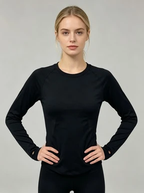 DFYZHE Haut de sport à manches longues pour femmes, sans coutures, coupe ajustée, séchage rapide, anti-transpiration, pour la course et l'entraînement
