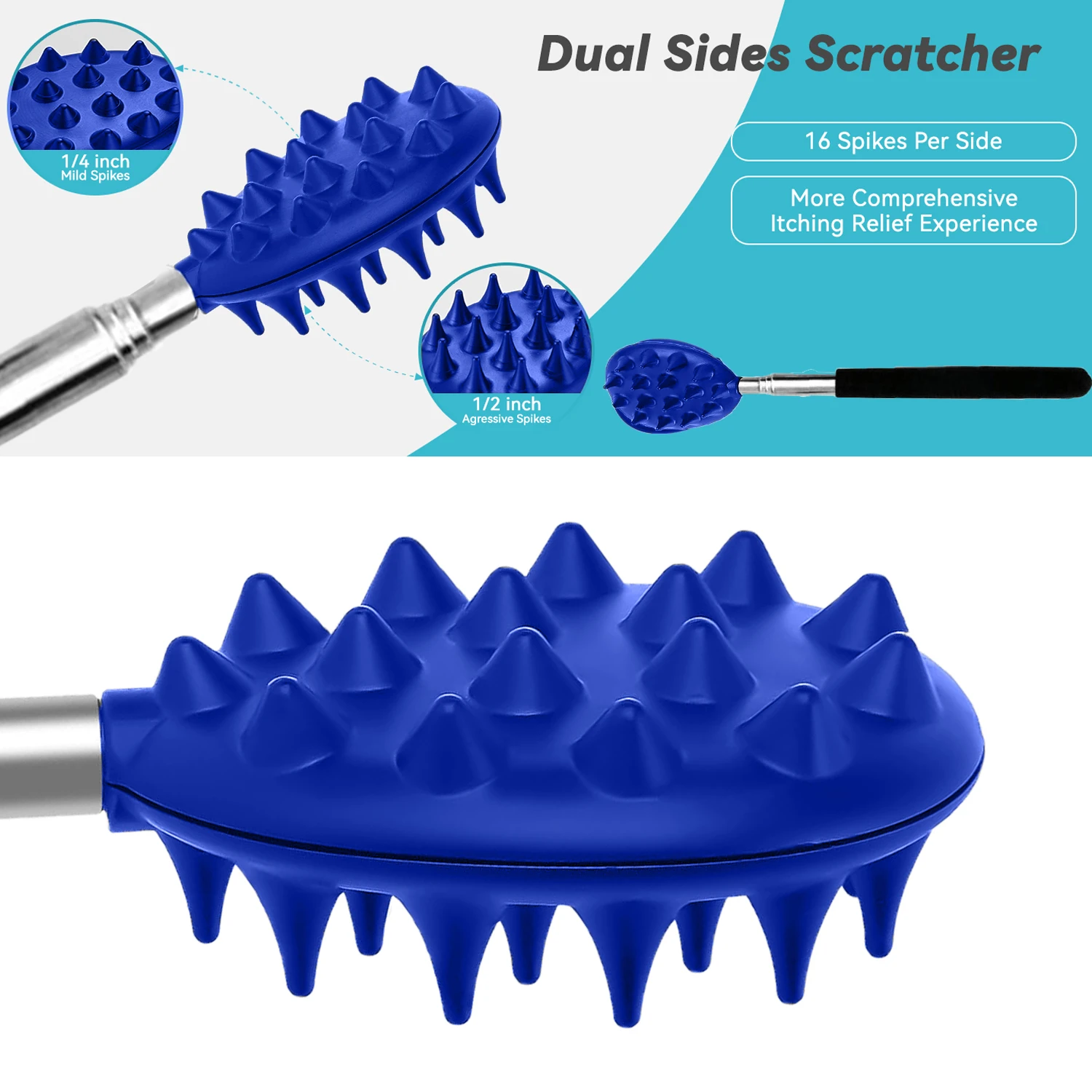 Extendable Back Cracker with 2 Scratch Surfaces Deep Back Scratcher for Men Women Back Massager for Back Body Birthday Gifts
