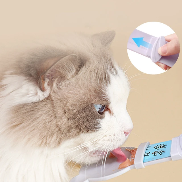 Cat Feeder Cat Strip Squeeze Spoon Pet Liquid Snack Spoon Liquid Feeding Food Squeezer Without Residue Cat Feeder Pet Supplies 2