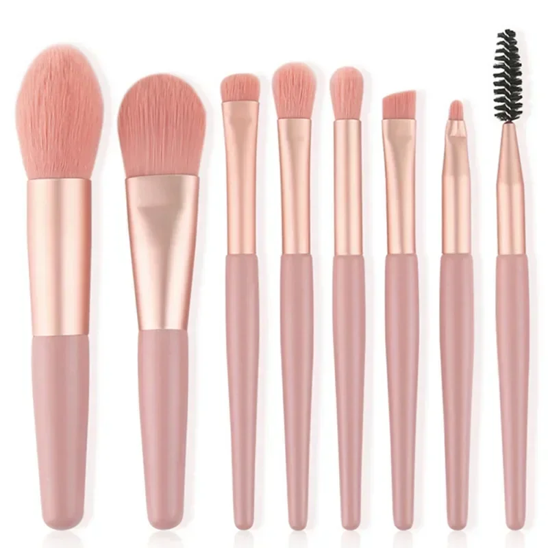 New 8Pcs Makeup Brush Set Makeup Concealer Brush Blush Loose Powder Brush Eye Shadow Highlighter Foundation Brush Beauty