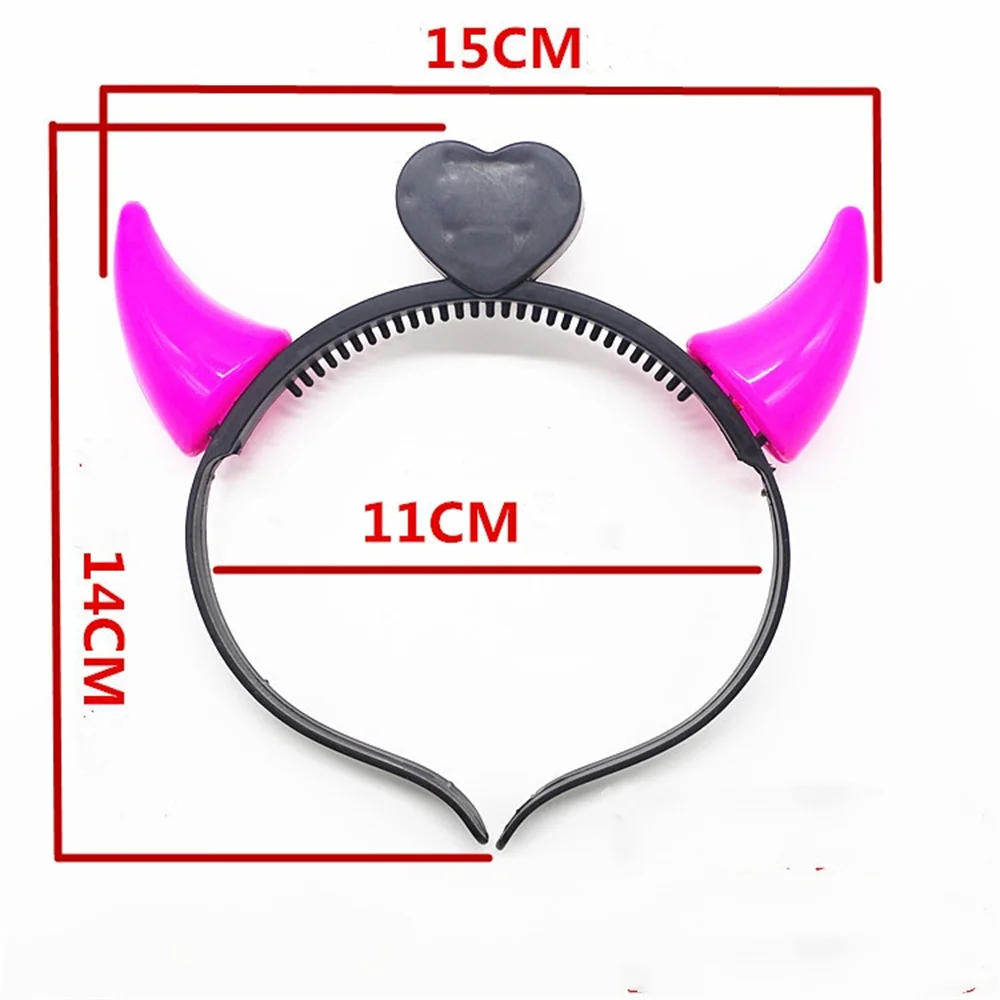 Led Devil Horn Light Up Headband Evil Halloween&Christmas Party Decor Party Glitter Headwear Cosplay Party Costume Hair Hoop