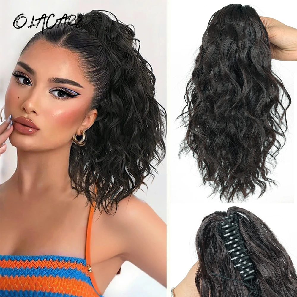 Synthetic Curly Brown Blonde Ponytail Hair Extension