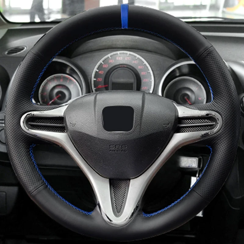 

Для Honda Fit Jazz City 2009, 2010, 2011, 2012, 2013 дюйма, 2010 дюйма, искусственная кожа с перфорированной оплеткой