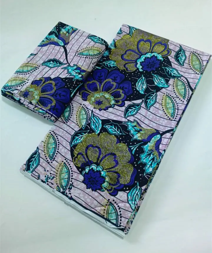 100% Cotton Fashion African Wax Fabric Nigeria Ankara Wax Fabric Block Prints Batik Dutch Pagne Soft Sewing Fabric 6 yards 1
