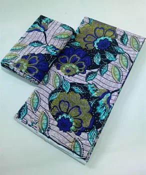 100% Cotton Fashion African Wax Fabric Nigeria Ankara Wax Fabric Block Prints Batik Dutch Pagne Soft Sewing Fabric 6 yards 1