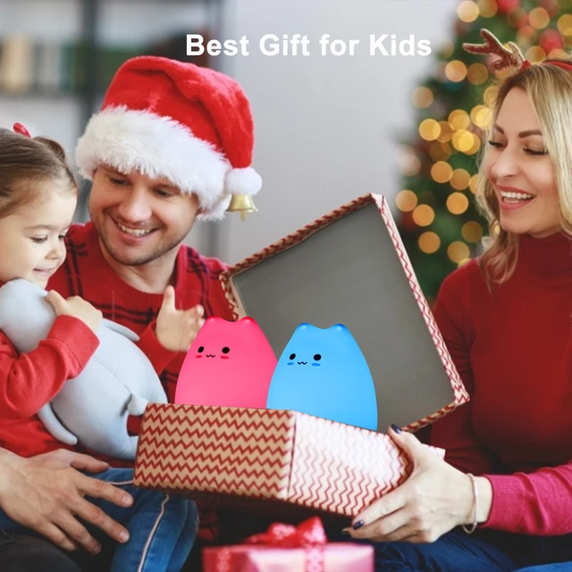 Mini lámpara de noche Popular para bebé y gato, 7 colores táctiles que cambian de color, protección ocular, dormitorio, mesita de noche, regalo para niños - Image 5