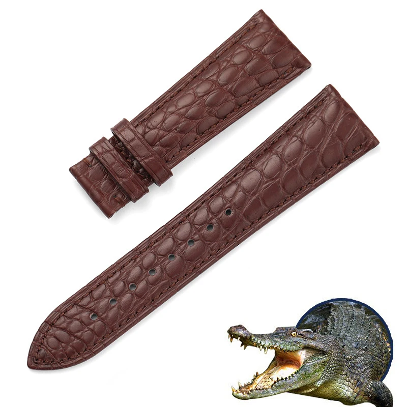 

UTHAI American crocodile leather strap Universal 20mm 22 mm High end watch strap wear resistant Circular texture Wriststrap
