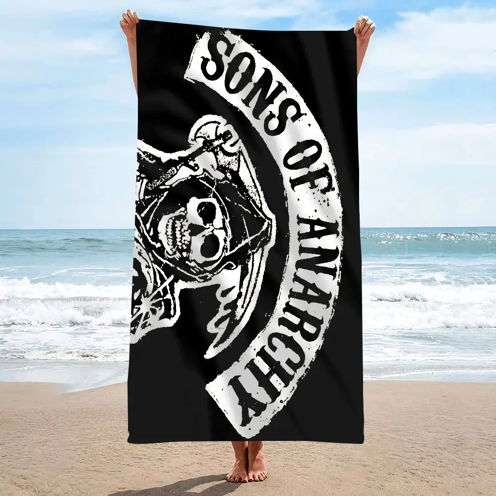 S-Sons of A-Anarchy Towel  Microfiber beach towels absorb water, dry quickly, and are easy and comfortable for yoga swimming 3